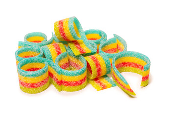 Colorful gummy candies. Isolated on a white background.
