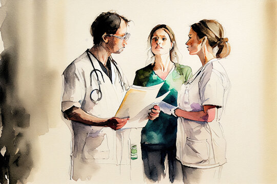 Krankenschwestern mit Arzt, Generative KI