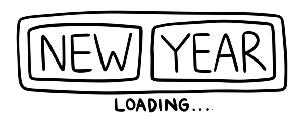 New year loading button banner design background.