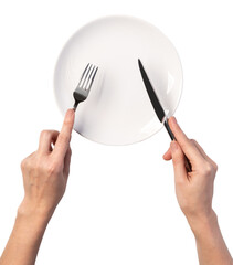 Woman's hand on transparent background. png file