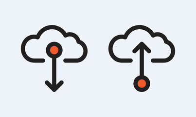 download upload icons set