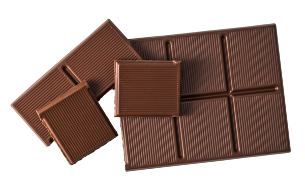 chocolate bar on transparent background. png file