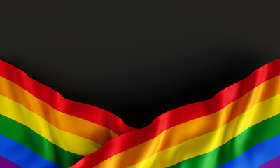 LGBTQ+ Flag with copy space. can be used template, background. 3D Rendering