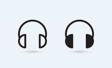 headphones icons set
