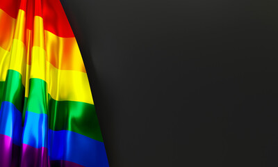 LGBTQ+ Flag with copy space. can be used template, background. 3D Rendering