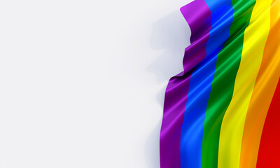 LGBTQ+ Flag with copy space. can be used template, background. 3D Rendering