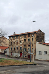 Saint Etienne, France - 30.12.2022: Building near the old coal mine 