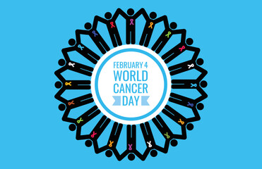 World Cancer Awareness Day - February 4th. Vector illustration.
