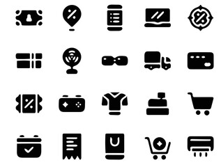 vector illustration, black friday icon set, shopping icon set, buy icon pack, solid icon