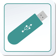 Pen Drive Icon Vector Graphic Illustration