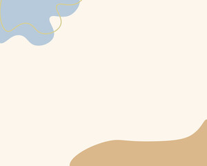 Obraz premium Abstract background template. Contemporary collage with organic shapes and line in pastel colors. for wall framed prints, canvas prints, poster, home decor, cover, wallpaper. Vector Illustration