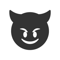 Smiling face with horns emoji icon. Monster emoticon symbol modern, simple, vector, icon for website design, mobile app, ui. Vector Illustration