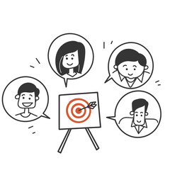 hand drawn doodle Target customer concept arrow illustration vector