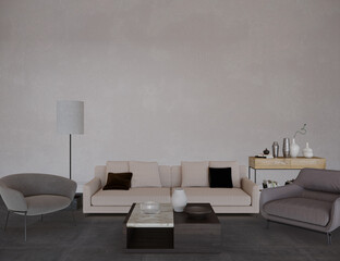 Room design with sofa