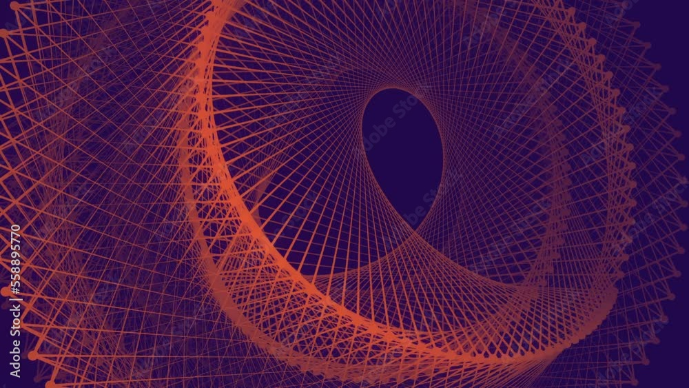 Poster Loop animation of architectural twisted wire structure. 3d rendering 4K UHD
