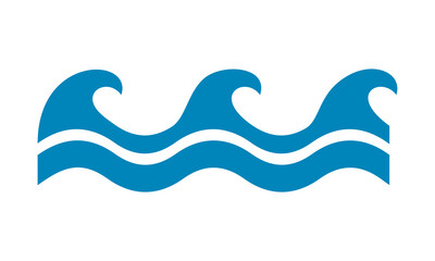 Obraz premium icon blue water wave vector logo