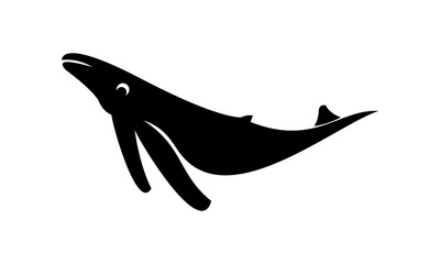 whale silhouette icon logo vector