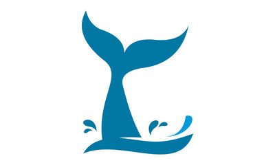 whale tail icon vector logo