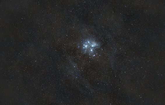 Pleiades Star Cluster And Space Dust