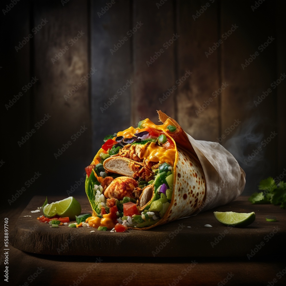 Wall mural Very delicious vegetable chicken roll