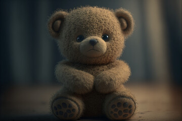 Teddy bear. Children's toy. Generative AI.