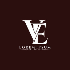 Letter VE luxury logo design vector