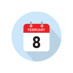 February 8 Concept Design. Vector Illustration.