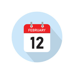 February 12 Concept Design. Vector Illustration.