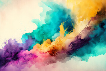 Abstract colorful background banner in watercolor