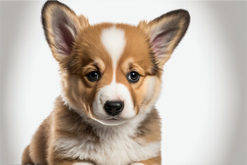 Corgi puppie, breed of dog native to Great Britain. Generative AI.