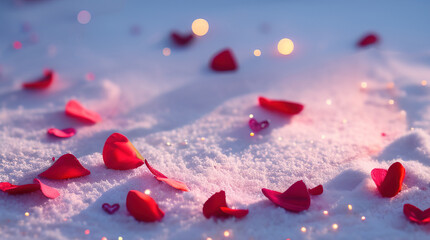 Valentines Day greeting card, bokeh background, Valentine's Day Concept, Generative AI