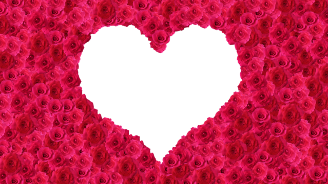 love heart with pile of red rose for valentine or wedding event
