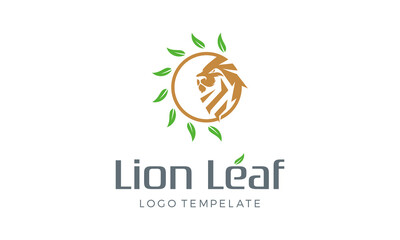 lion leaf vector logo inspiration