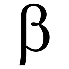 Greek alphabet symbol Beta on Transparent Background