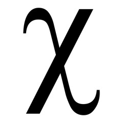 Greek alphabet symbol chi on Transparent Background - obrazy, fototapety, plakaty