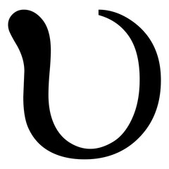 Greek alphabet symbol upsilon on Transparent Background - obrazy, fototapety, plakaty