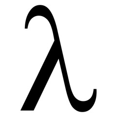 Greek alphabet symbol lambda on Transparent Background - obrazy, fototapety, plakaty
