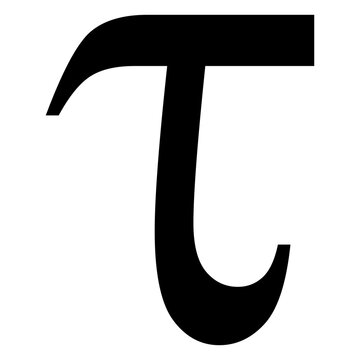 Greek alphabet symbol tau on Transparent Background