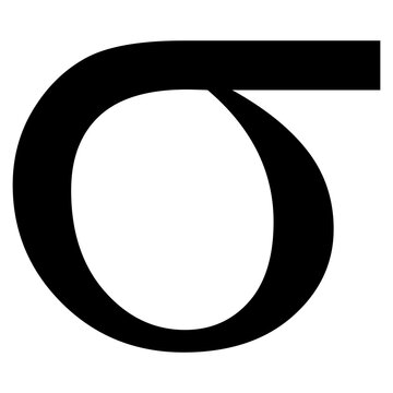 Greek alphabet symbol sigma on Transparent Background