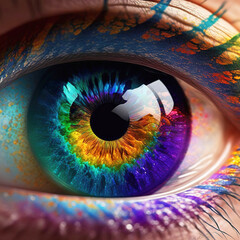 Pupille in Regenbogenfarben - Generative AI