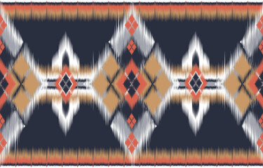 Oriental traditional ikat ethnic textile pattern Design for book cover,background,carpet,wallpaper,clothing,wrapping,Batik,fabric,Vector illustration embroidery style.