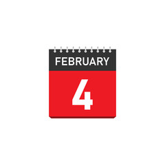 Fototapeta premium February 4 Concept Design. Vector Illustration.