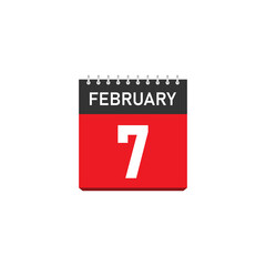 February 7 Concept Design. Vector Illustration.