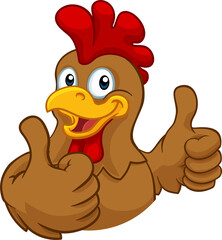 Chicken Cartoon Rooster Cockerel Character