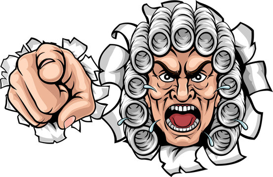 Angry Judge Cartoon Character