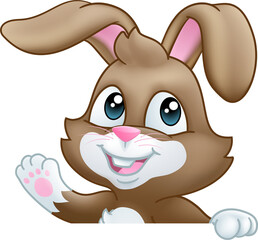 Easter Bunny Rabbit Cartoon Sign