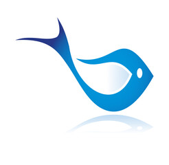 Blue Fish Logo Vector Icon