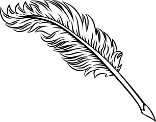 Obraz premium Quill Feather Ink Pen Icon Illustration