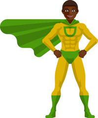 Black Superhero Man Cartoon