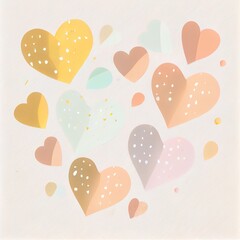 Hearts isolated from the background with pastel colors. Great as valentine's day postcard or background.	